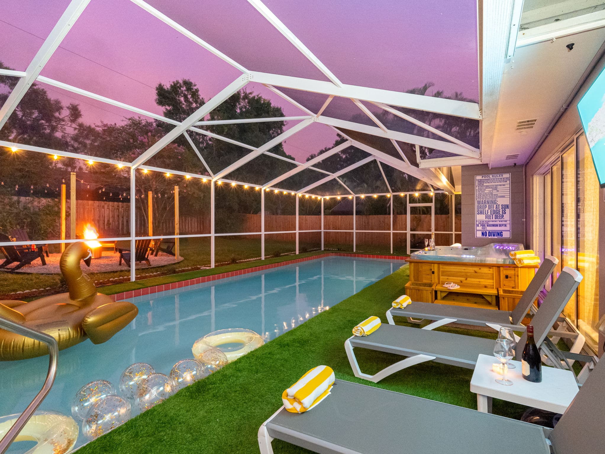 Luxury pool area managed by Emperor Rentals